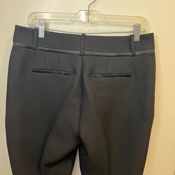 Ann Taylor LOFT Black Marisa Quilted Tuxedo Style Pants, Size 6 - Picture 8 of 13